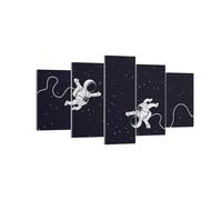 Cuadro Sobre Lienzo 160x85cm Cuadros Pared Dibujos animados astronautas cosmos