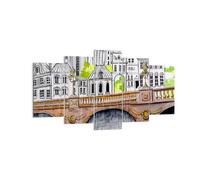Cuadro Sobre Lienzo 160x85cm Cuadros Pared Francia puente dibujo Wall Art Prints
