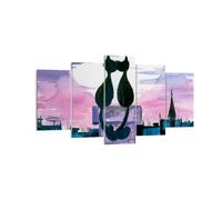 Cuadro Sobre Lienzo 160x85cm Cuadros Pared Gatos techo amor animales Wall Art