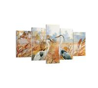 Cuadro Sobre Lienzo 160x85cm Cuadros Pared Grullas Aves Otoño Wall Art Prints