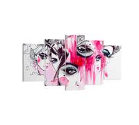 Cuadro Sobre Lienzo 160x85cm Cuadros Pared Las mujeres caras ojos ilustración
