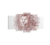 Cuadro Sobre Lienzo 160x85cm Cuadros Pared León rey fauna piel Wall Art Prints