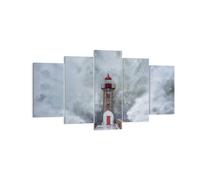 Cuadro Sobre Lienzo 160x85cm Cuadros Pared Linterna Mar Tormenta Wall Art Prints