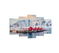 Cuadro Sobre Lienzo 160x85cm Cuadros Pared Lofoten Aldea Pesca Wall Art Prints
