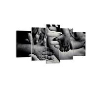 Cuadro Sobre Lienzo 160x85cm Cuadros Pared Manos Tolerancia Comunidad Wall Art