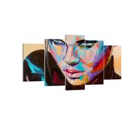 Cuadro Sobre Lienzo 160x85cm Cuadros Pared Mujer emociones cara multicolor Art