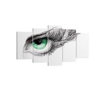 Cuadro Sobre Lienzo 160x85cm Cuadros Pared Ojo pluma bosquejo humana Wall Art