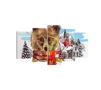Cuadro Sobre Lienzo 160x85cm Cuadros Pared Oso montañas niños invierno Wall Art
