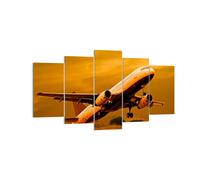 Cuadro Sobre Lienzo 160x85cm Cuadros Pared Pasajeros avión avión alas Wall Art