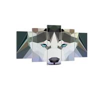 Cuadro Sobre Lienzo 160x85cm Cuadros Pared Perro Husky retrato Wall Art Prints