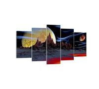 Cuadro Sobre Lienzo 160x85cm Cuadros Pared Planeta luna universo Wall Art Prints