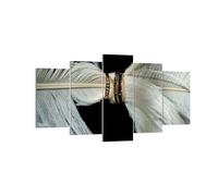 Cuadro Sobre Lienzo 160x85cm Cuadros Pared Pluma Romántico Matrimonio Wall Art