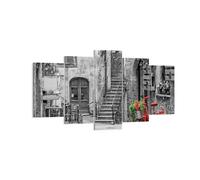 Cuadro Sobre Lienzo 160x85cm Cuadros Pared rojo bicicleta avenida Wall Art