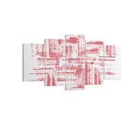Cuadro Sobre Lienzo 160x85cm Cuadros Pared rojo textura patrón Wall Art Prints