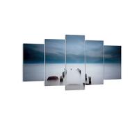 Cuadro Sobre Lienzo 160x85cm Cuadros Pared Rompeolas Niebla Noche Wall Art