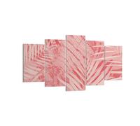 Cuadro Sobre Lienzo 160x85cm Cuadros Pared Rosa Hojas Palmeras Wall Art Prints