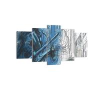 Cuadro Sobre Lienzo 160x85cm Cuadros Pared Saxofón Músico Dibujo Wall Art Prints