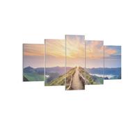 Cuadro Sobre Lienzo 160x85cm Cuadros Pared Sendero Montaña Azores Wall Art