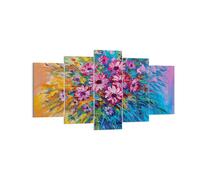 Cuadro Sobre Lienzo 160x85cm Cuadros Pared Un ramo Flores Aceite Wall Art Prints