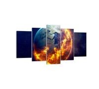 Cuadro Sobre Lienzo 160x85cm Cuadros Pared Universo tierra fuego globo Wall Art