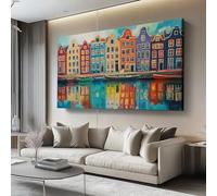 Cuadro sobre Lienzo 50l x35an cm Sin marco Impresión en material tejido no tejido cuadros Arquitectura geométrica con colores decoracion salon modernos lienzos decorativos dormitorios Color