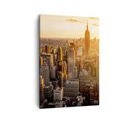 Cuadro sobre Lienzo 50x70 cm Moderno Vertical Arquitectura Ciudades - 2672