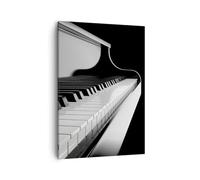Cuadro sobre Lienzo 50x70 cm Moderno Vertical Blanco y Negro Música - 5231 | Piano Cuadro Decorativo Arte mural Decoración del Hogar Salón Dormitorio Cocina sobre Lienzo Cuadros de Pared Estilo