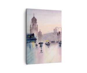 Cuadro Sobre Lienzo 50x70cm Cuadros Acuarela Ciudad Monumentos Históricos Art