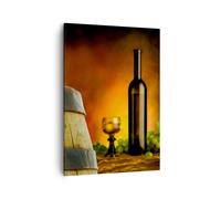 Cuadro Sobre Lienzo 50x70cm Cuadros Agricultura alcohol barril taza Wall Art