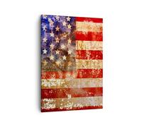 Cuadro Sobre Lienzo 50x70cm Cuadros América bandera nacional patriótico Wall Art