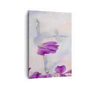 Cuadro Sobre Lienzo 50x70cm Cuadros Ballet flores chica la elegancia Wall Art
