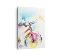 Cuadro Sobre Lienzo 50x70cm Cuadros Bicicletas pájaros paloma pureza Wall Art
