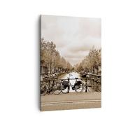 Cuadro Sobre Lienzo 50x70cm Cuadros Canal Bicicletas Amsterdam centro Wall Art