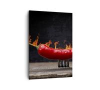 Cuadro Sobre Lienzo 50x70cm Cuadros Chile Paprika orgánico cultivo Wall Art