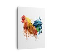 Cuadro Sobre Lienzo 50x70cm Cuadros Gallo Ilustration Animal colores Wall Art