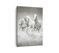 Cuadro Sobre Lienzo 50x70cm Cuadros Granja caballos galope libertad Wall Art