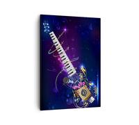 Cuadro Sobre Lienzo 50x70cm Cuadros Guitarra instrumento música nota Wall Art