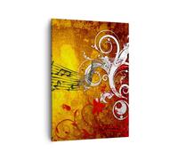 Cuadro Sobre Lienzo 50x70cm Cuadros Música concierto diversión flor Wall Art