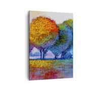 Cuadro Sobre Lienzo 50x70cm Cuadros Pared arboles pradera verano Wall Art Prints