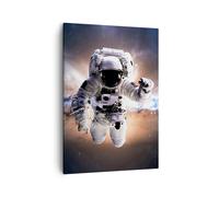 Cuadro Sobre Lienzo 50x70cm Cuadros Pared Astronauta Tierra espacio Wall Art