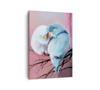 Cuadro Sobre Lienzo 50x70cm Cuadros Pared Aves Azul Rama Wall Art Prints Decor
