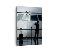 Cuadro Sobre Lienzo 50x70cm Cuadros Pared Avión Aeropuerto Passangers Wall Art