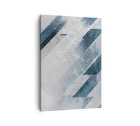 Cuadro Sobre Lienzo 50x70cm Cuadros Pared Azul Blanco Cifras Wall Art Prints