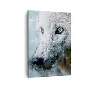 Cuadro Sobre Lienzo 50x70cm Cuadros Pared Blanco El Lobo Imagen Wall Art Prints