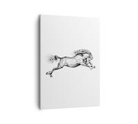 Cuadro Sobre Lienzo 50x70cm Cuadros Pared Caballo Dibujo Lápiz Wall Art Prints