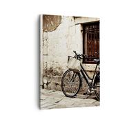 Cuadro Sobre Lienzo 50x70cm Cuadros Pared Calle bicicleta ciudad ruinas Wall Art