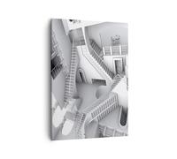 Cuadro Sobre Lienzo 50x70cm Cuadros Pared Ciencia Ilusión Escaleras Wall Art