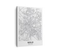 Cuadro Sobre Lienzo 50x70cm Cuadros Pared Ciudad Mapa Berlín Wall Art Prints