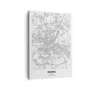 Cuadro Sobre Lienzo 50x70cm Cuadros Pared Ciudad Mapa Roma Wall Art Prints Decor