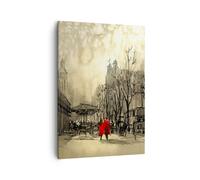 Cuadro Sobre Lienzo 50x70cm Cuadros Pared ciudad mujer amante Wall Art Prints